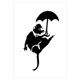Plakat Rotte med paraply av Banksy