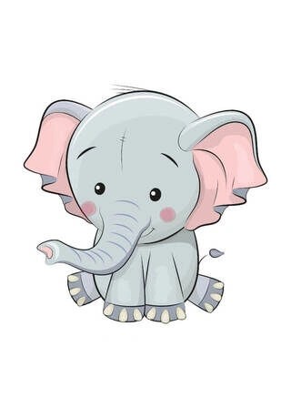 Barneplakat cute Elefant