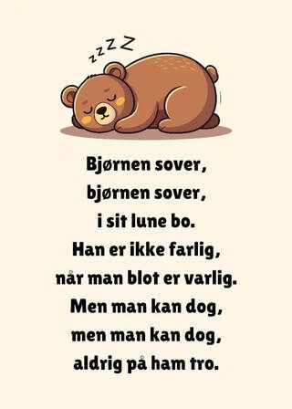 Plakat - Bjørnen sover 