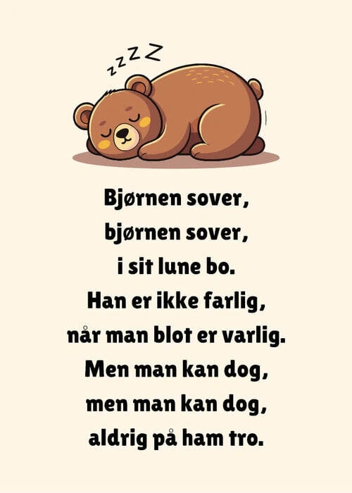 Plakat - Bjørnen sover 