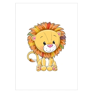 Børneplakat - Cute Løve