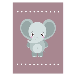 Søt og flott barneplakat elefant