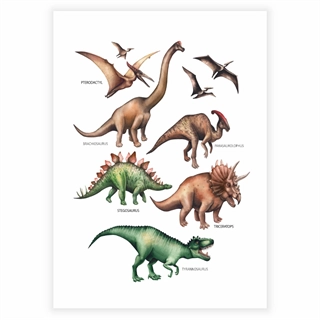 Læringsplakat med Dinosaurer