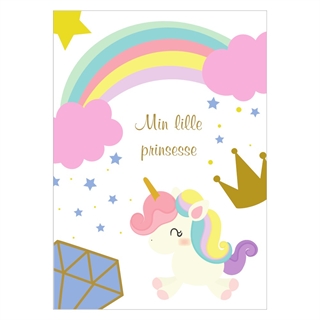 Plakat med Enhjørning lille prinsesse tekst