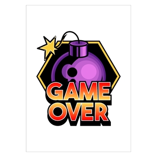 Gaming plakat Game over i farger