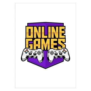 Plakat med teksten online games