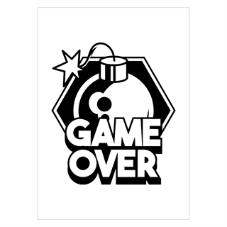Game over plakat med bombe