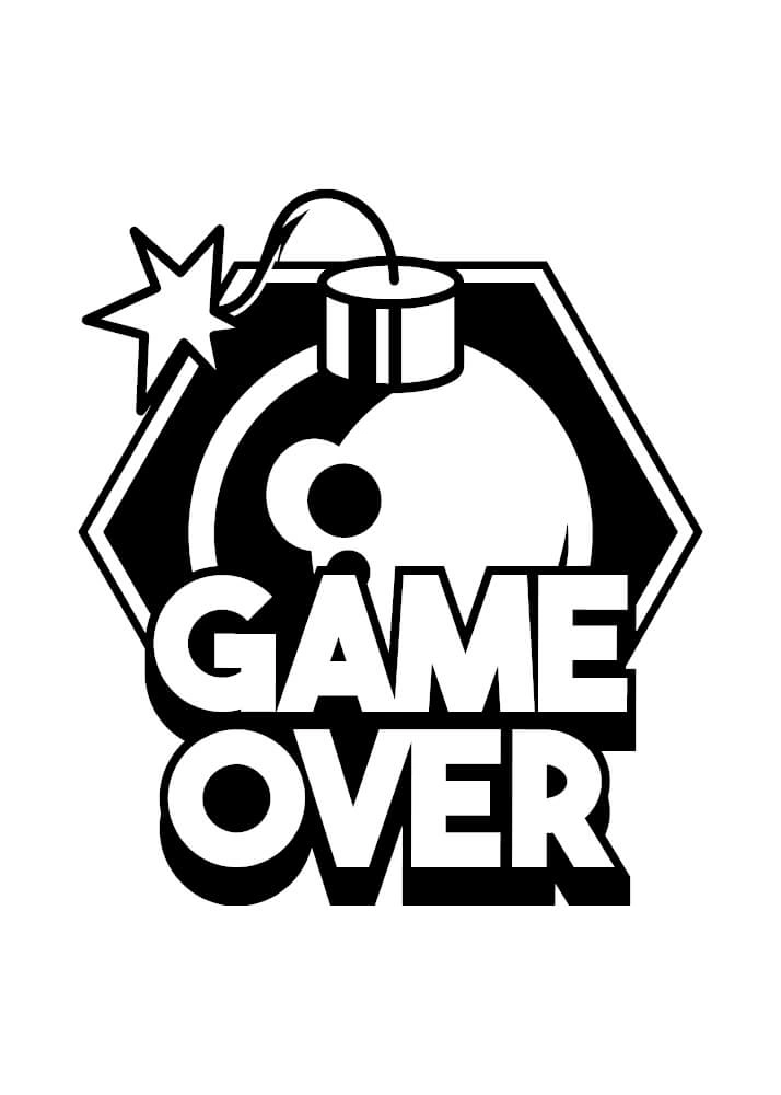 Game over plakat med bombe