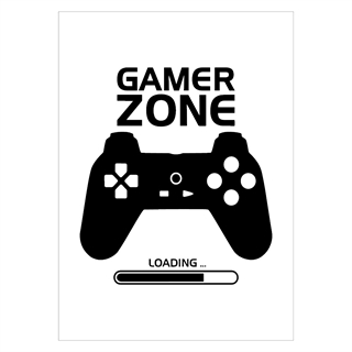 Gamer zone plakat med spill som laster