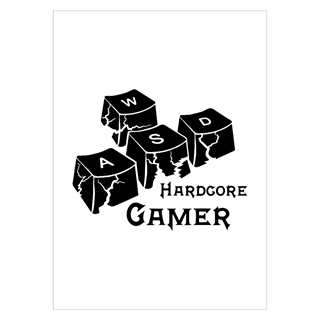Gamer plakat med teksten hardcore gamer