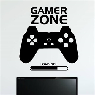 Wallstickers med Controller og teksten gamer zone loading