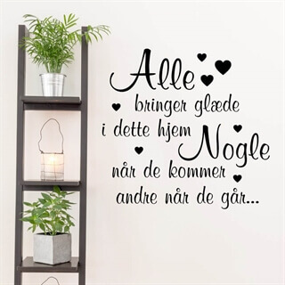 Alle bringer glede i dette hjemmet - Wallsticker