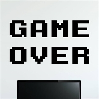 Wallsticker med stor tekst GAME OVER