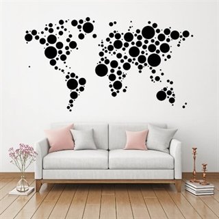 Dots verdenskart wallsticker