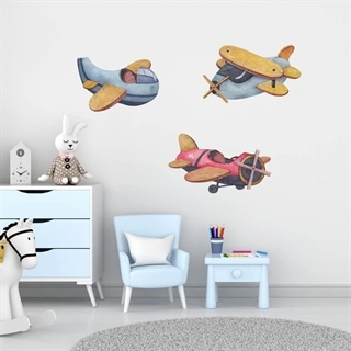 Vintage flyvemaskiner wallstickers