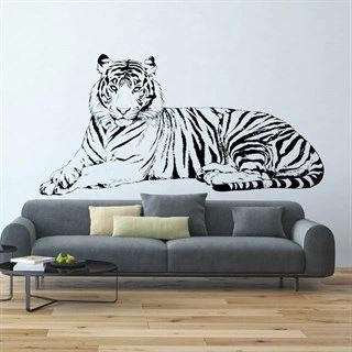 Liggende stripete tiger som wallstickers