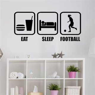 wallstickers - Eat, sleep, football - piger - wallstickers
