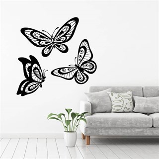  Smukke sommerfugle 3 stk - wallstickers