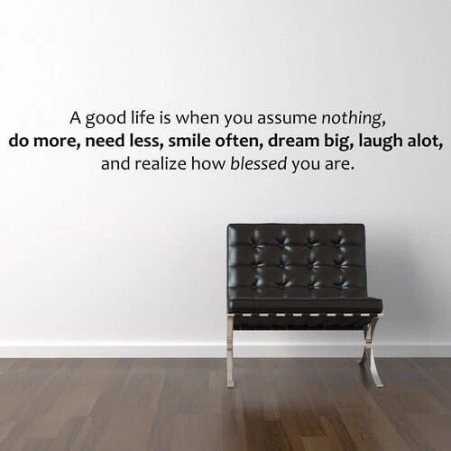 A good life – Wallsticker med engelsk tekst