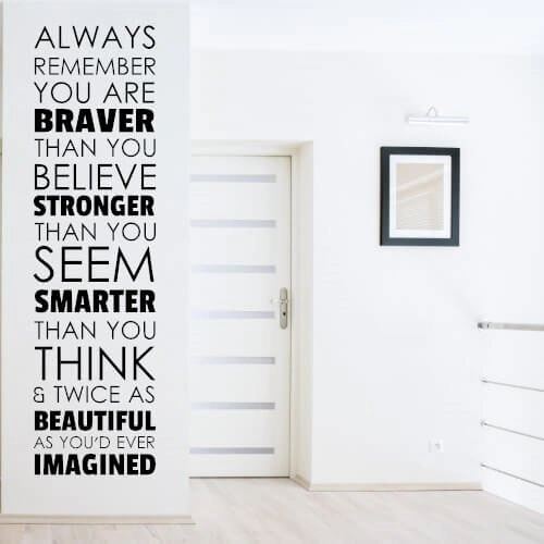 Wallstickers med engelsk tekst – Always remember you are