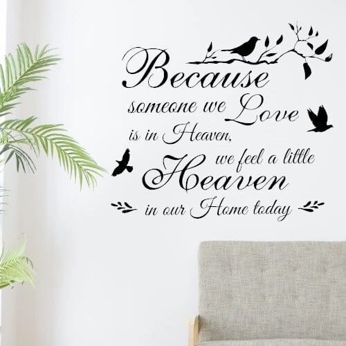 Wallsticker med teksten "because someone we love"