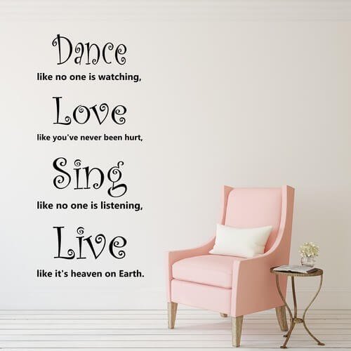 Wallsticker med tekst – Dance