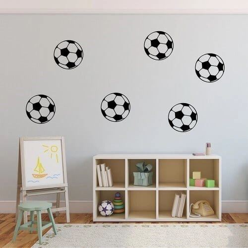 Wallsticker med ensfargede fotballer