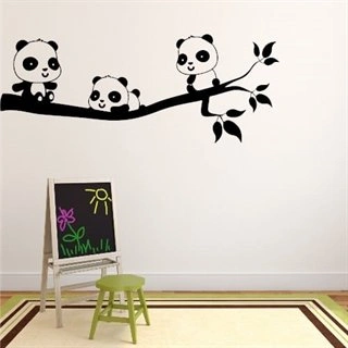 Skjønn wallsticker til barnerommet med pandaer på