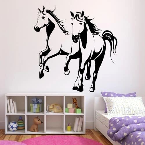 Wallsticker med to hester til barnerommet