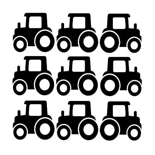 Wallsticker med 9 stk. traktor