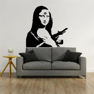 Mona Lisa med våpen - av kunstneren Banksy