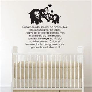 Personlig Vuggevise med navn - wallstickers