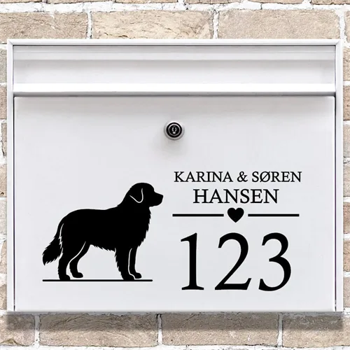 Postkasse stickers med silhuett av Berner Sennenhund