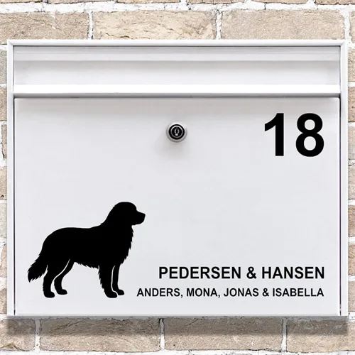Postkasse stickers Berner Sennenhund silhuett