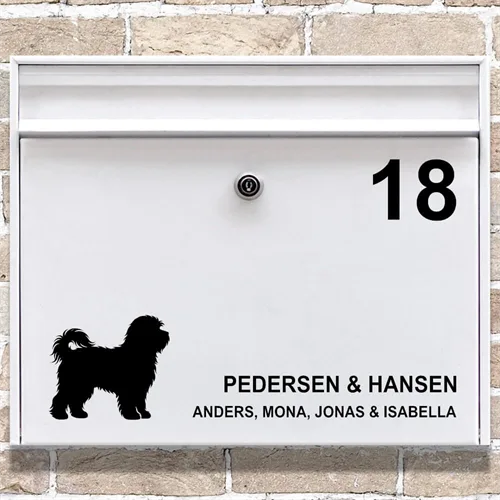 Postkasse stickers Bichon Havanais silhuett