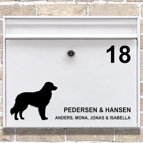 Postkasse stickers Border Collie-silhuett