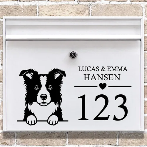 Postkasse stickers med Border Collie