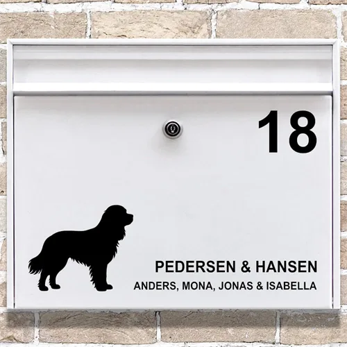 Postkasse stickers Cavalier King Charles Spaniel silhuett