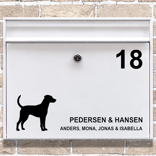 Postkasse stickers Dansk-svensk gårdshundsilhuett