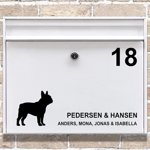Postkasse stickers Fransk bulldog silhuett