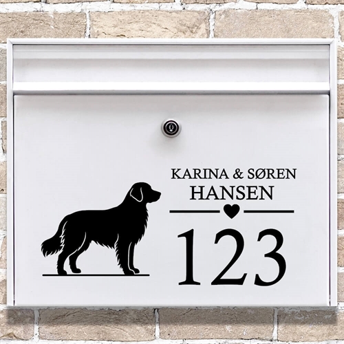 Postkasse stickers med silhuett av golden retriever