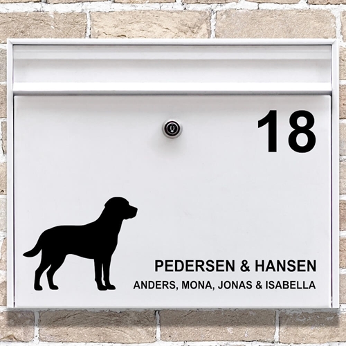 Postkasse stickers Labrador silhuett