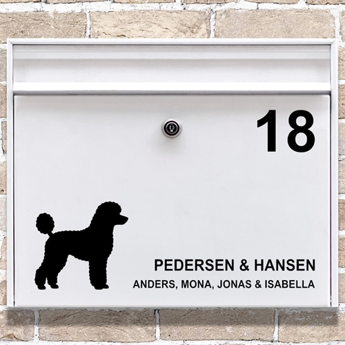 Postkasse stickers Toypuddel-silhuett