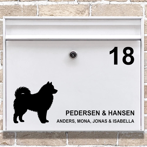 Postkasse stickers Samojed silhuett
