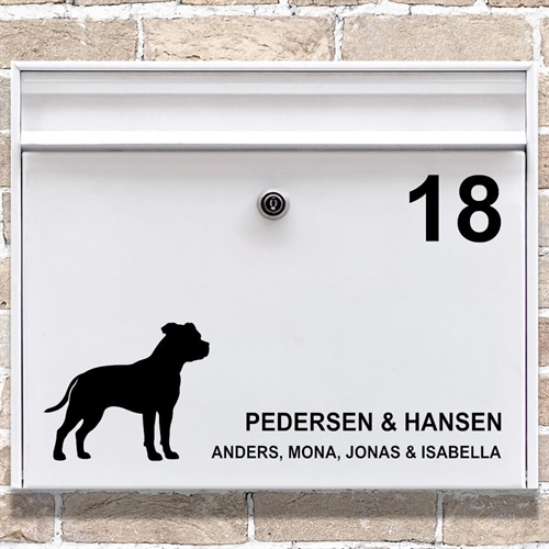 Postkasse stickers Staffordshire bull terrier silhuett
