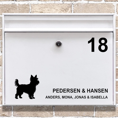 Postkasse stickers Yorkshire Terrier-silhuett