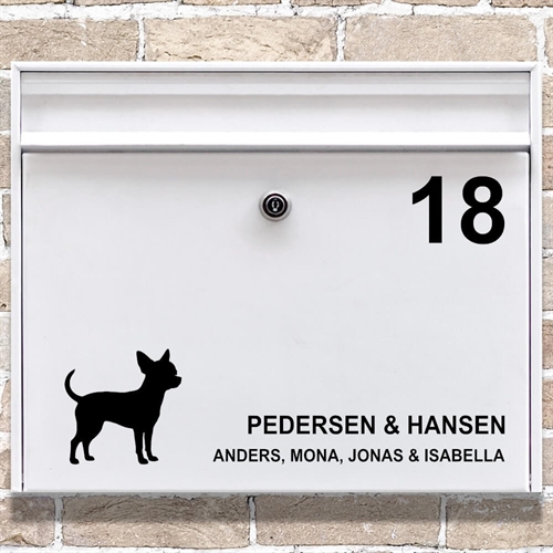 Postkasse stickers Chihauhau-silhuett