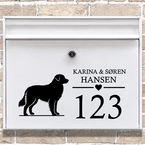 Postkasse stickers med silhuett av australsk gjeterhund