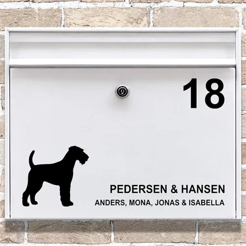 Postkasse stickers Airedale Terrier-silhuett