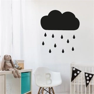 Sky med regndråber - wallstickers